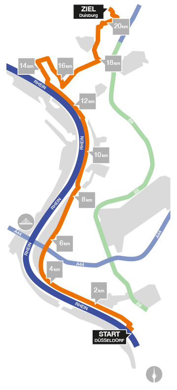 Rhein City Run Strecke